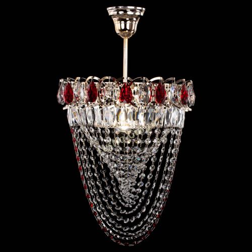 Люстра Астра Водоворот с подвесом №1 красная в Кирове Гусь Хрустальный