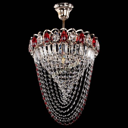 Люстра Астра Водоворот с подвесом №1 красная в Кирове Гусь Хрустальный