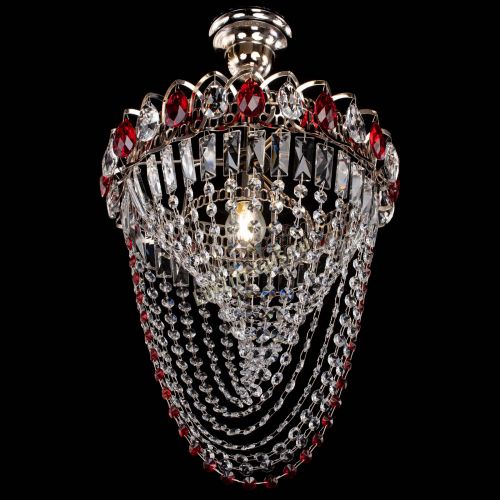 Люстра Астра Водоворот с подвесом №1 красная в Кирове Гусь Хрустальный