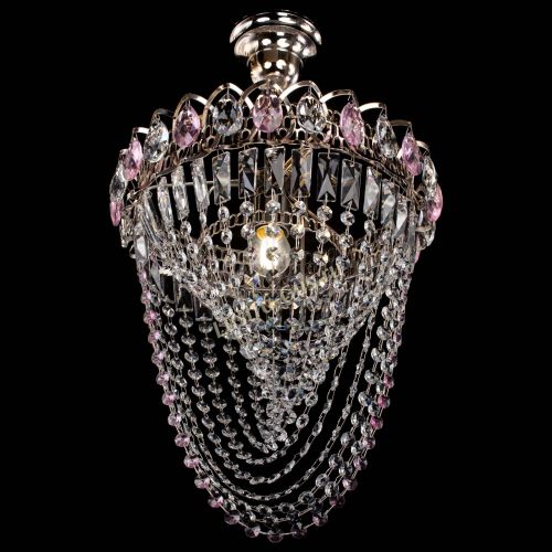 Люстра Астра Водоворот с подвесом №1 розовая в Кирове Гусь Хрустальный