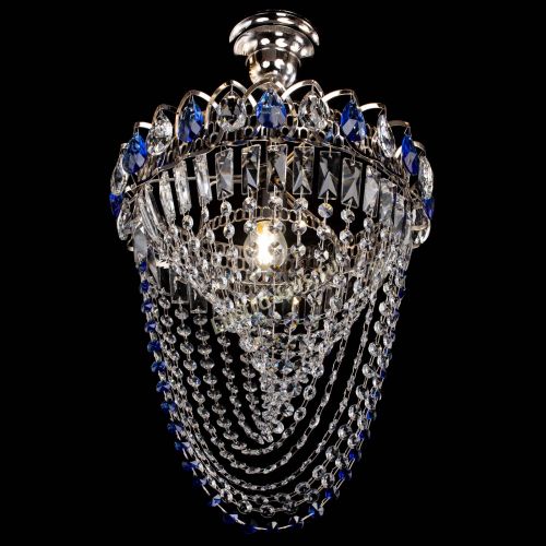 Люстра Астра Водоворот с подвесом №1 синяя в Кирове Гусь Хрустальный