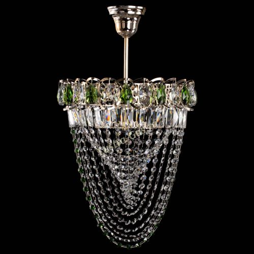 Люстра Астра Водоворот с подвесом №1 зеленая в Кирове Гусь Хрустальный