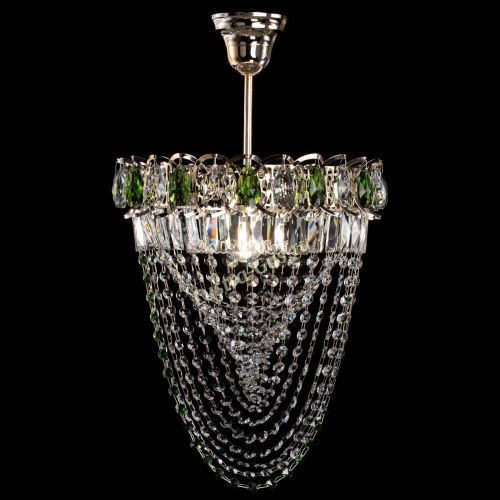 Люстра Астра Водоворот с подвесом №1 зеленая в Кирове Гусь Хрустальный