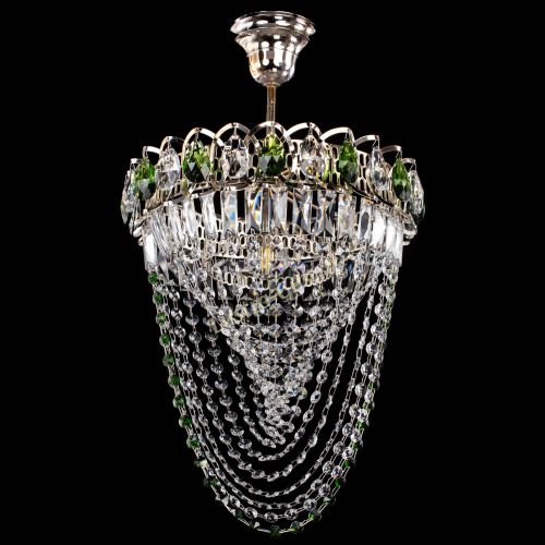 Люстра Астра Водоворот с подвесом №1 зеленая в Кирове Гусь Хрустальный