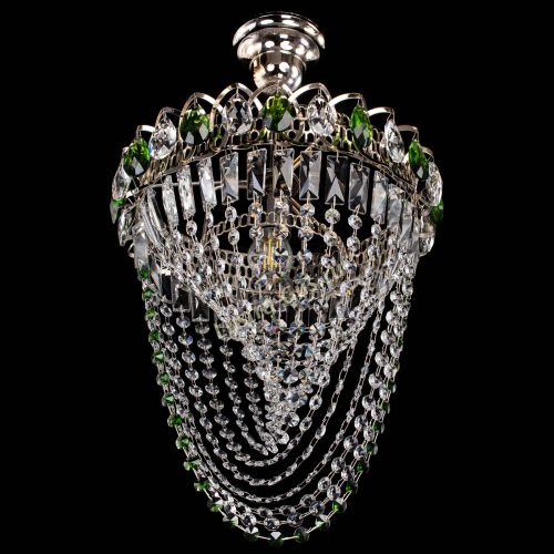 Люстра Астра Водоворот с подвесом №1 зеленая в Кирове Гусь Хрустальный