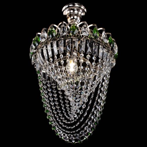 Люстра Астра Водоворот с подвесом №1 зеленая в Кирове Гусь Хрустальный