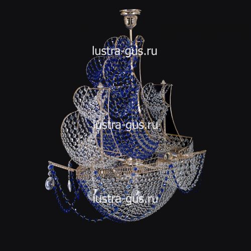 Люстра Черная Жемчужина синяя в Кирове Гусь Хрустальный