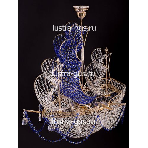 Люстра Черная Жемчужина синяя в Кирове Гусь Хрустальный