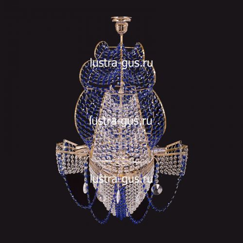 Люстра Черная Жемчужина синяя в Кирове Гусь Хрустальный