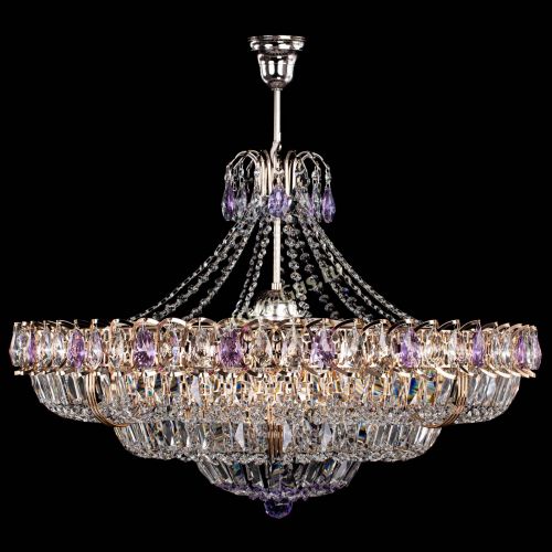 Люстра Двойное кольцо пластинка с подвесом Фиолетовая в Кирове Гусь Хрустальный