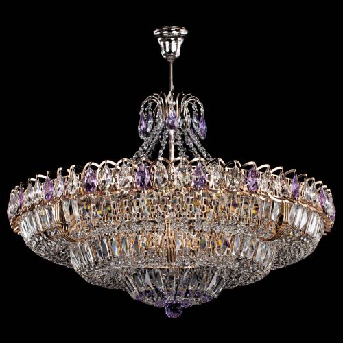 Люстра Двойное кольцо пластинка с подвесом Фиолетовая в Кирове Гусь Хрустальный