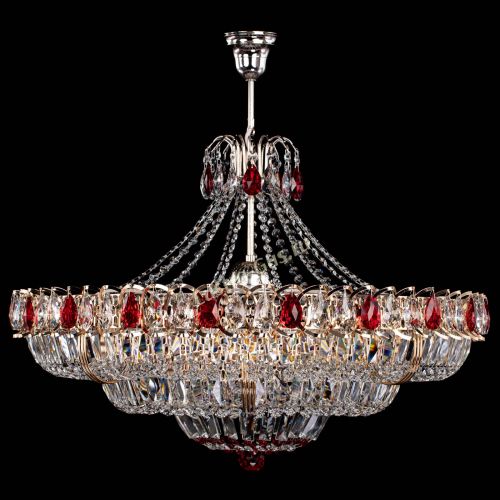 Люстра Двойное кольцо пластинка с подвесом Красная в Кирове Гусь Хрустальный