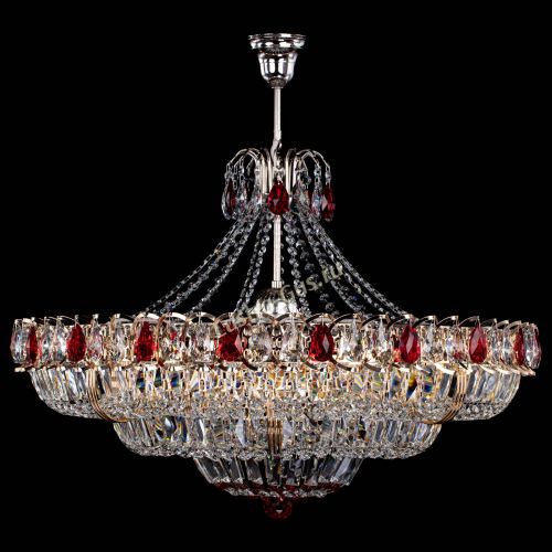 Люстра Двойное кольцо пластинка с подвесом Красная в Кирове Гусь Хрустальный