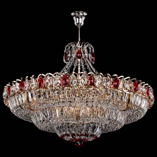 Люстра Двойное кольцо пластинка с подвесом Красная в Кирове Гусь Хрустальный