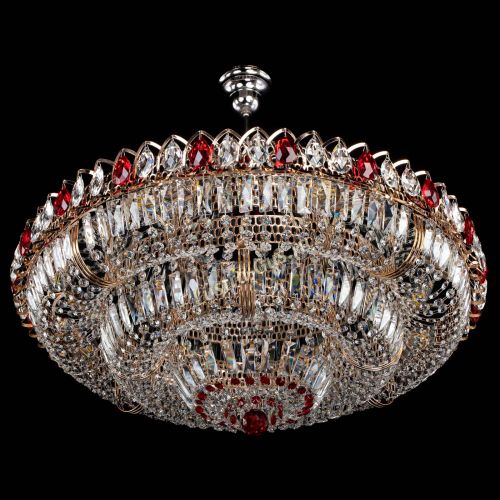 Люстра Двойное кольцо пластинка с подвесом Красная в Кирове Гусь Хрустальный