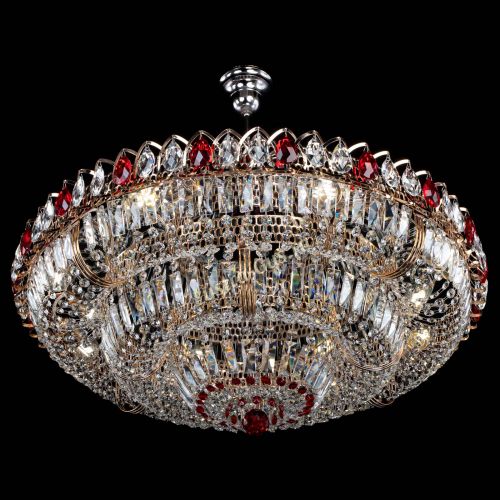 Люстра Двойное кольцо пластинка с подвесом Красная в Кирове Гусь Хрустальный