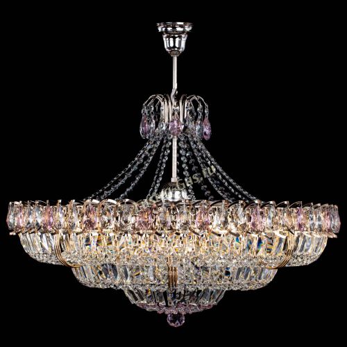 Люстра Двойное кольцо пластинка с подвесом Розовая в Кирове Гусь Хрустальный