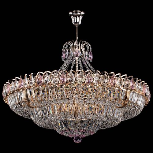 Люстра Двойное кольцо пластинка с подвесом Розовая в Кирове Гусь Хрустальный