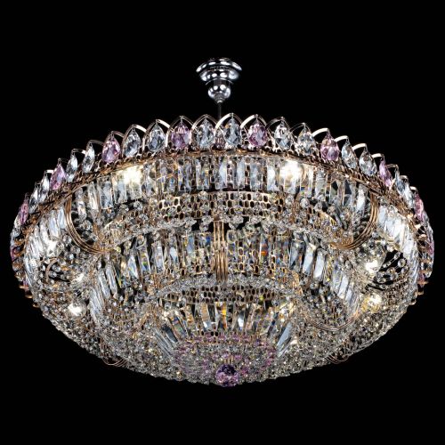 Люстра Двойное кольцо пластинка с подвесом Розовая в Кирове Гусь Хрустальный