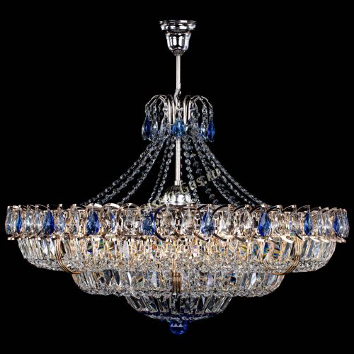 Люстра Двойное кольцо пластинка с подвесом Синяя в Кирове Гусь Хрустальный