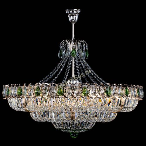 Люстра Двойное кольцо пластинка с подвесом Зеленая в Кирове Гусь Хрустальный