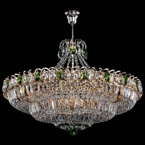 Люстра Двойное кольцо пластинка с подвесом Зеленая в Кирове Гусь Хрустальный