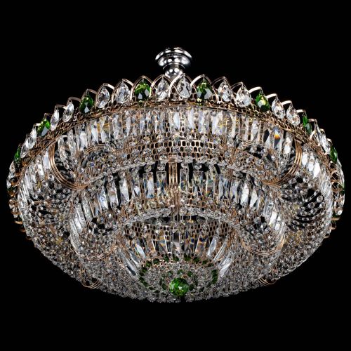 Люстра Двойное кольцо пластинка с подвесом Зеленая в Кирове Гусь Хрустальный