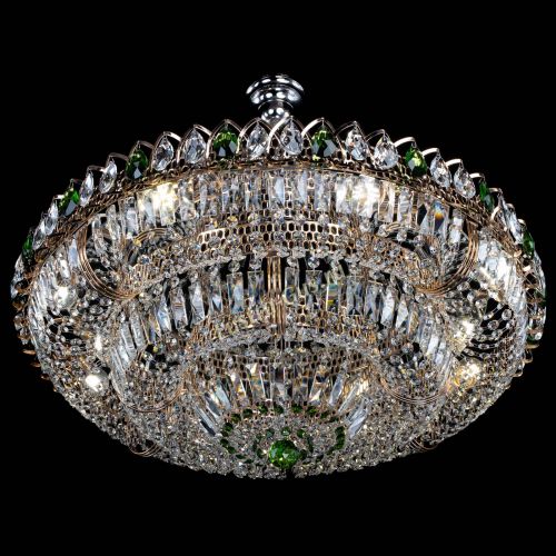 Люстра Двойное кольцо пластинка с подвесом Зеленая в Кирове Гусь Хрустальный