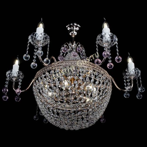 Люстра Елизавета №11 Венеция розовая в Кирове Гусь Хрустальный