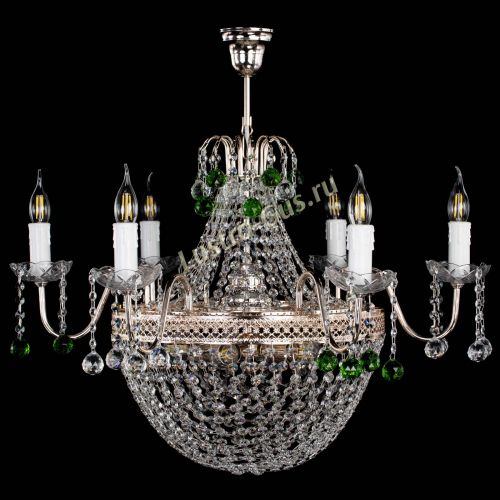 Люстра Елизавета №11 Венеция зеленая в Кирове Гусь Хрустальный