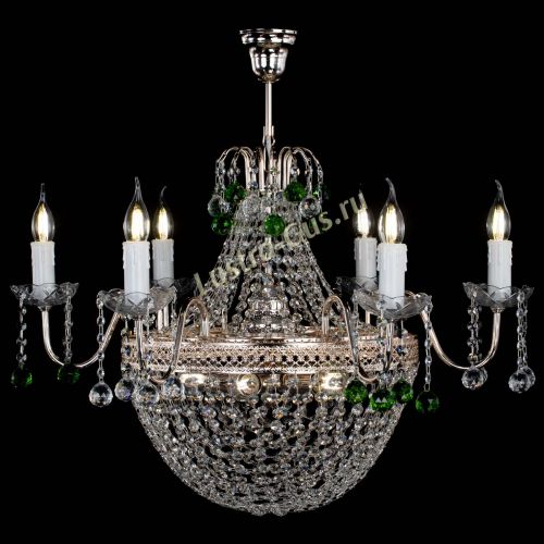 Люстра Елизавета №11 Венеция зеленая в Кирове Гусь Хрустальный