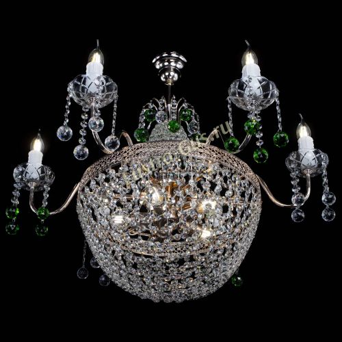 Люстра Елизавета №11 Венеция зеленая в Кирове Гусь Хрустальный