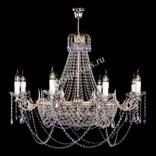 Люстра Елизавета №13 фиолетовая в Кирове Гусь Хрустальный
