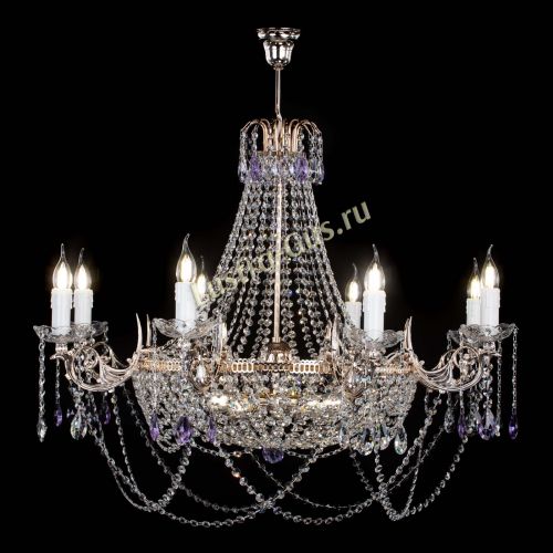Люстра Елизавета №13 фиолетовая в Кирове Гусь Хрустальный
