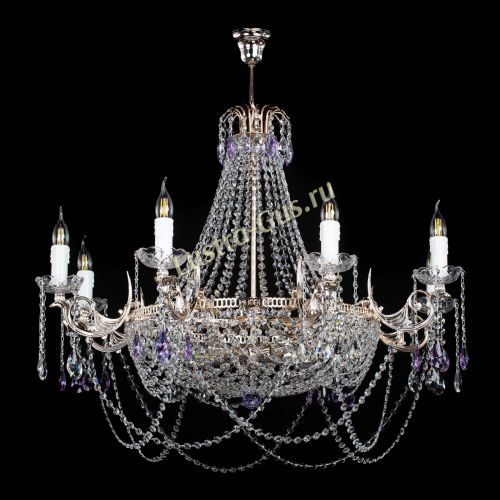 Люстра Елизавета №13 фиолетовая в Кирове Гусь Хрустальный