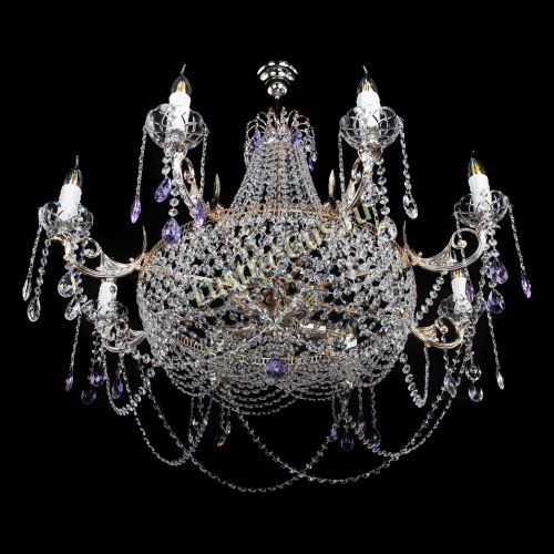 Люстра Елизавета №13 фиолетовая в Кирове Гусь Хрустальный