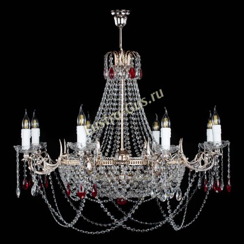 Люстра Елизавета №13 красная в Кирове Гусь Хрустальный