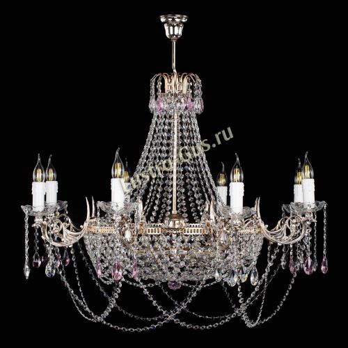 Люстра Елизавета №13 розовая в Кирове Гусь Хрустальный