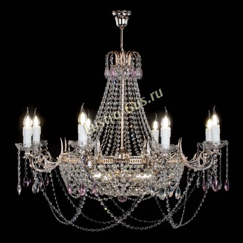 Люстра Елизавета №13 розовая в Кирове Гусь Хрустальный