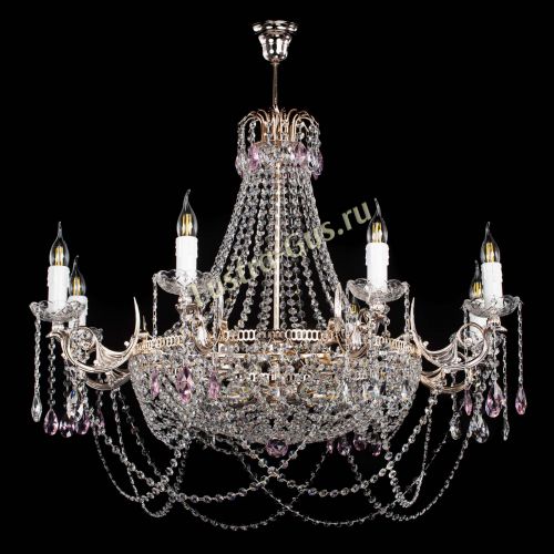Люстра Елизавета №13 розовая в Кирове Гусь Хрустальный