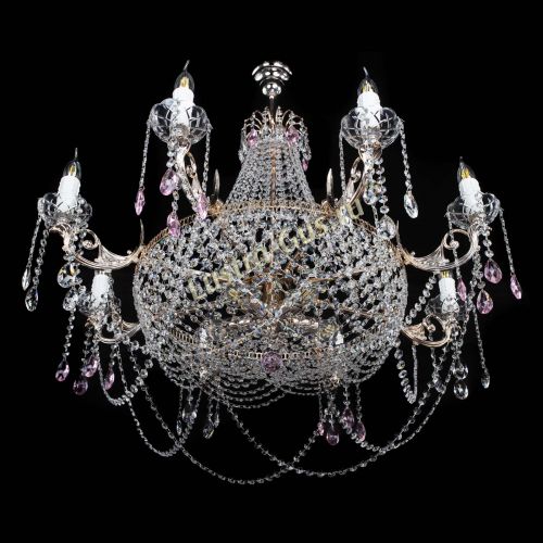 Люстра Елизавета №13 розовая в Кирове Гусь Хрустальный
