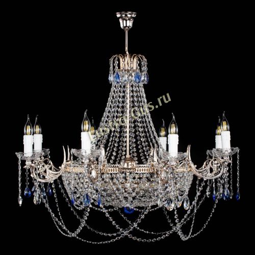 Люстра Елизавета №13 синяя в Кирове Гусь Хрустальный
