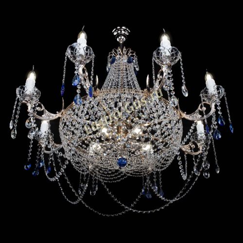 Люстра Елизавета №13 синяя в Кирове Гусь Хрустальный