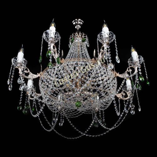 Люстра Елизавета №13 зеленая в Кирове Гусь Хрустальный