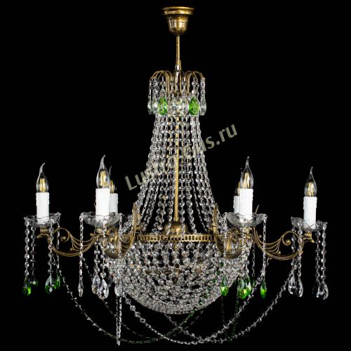 Люстра Елизавета малая №9 под бронзу Зеленая в Кирове Гусь Хрустальный