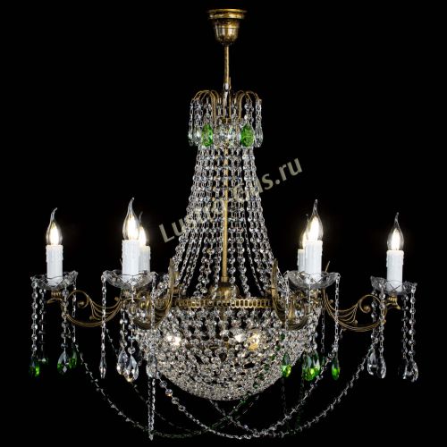 Люстра Елизавета малая №9 под бронзу Зеленая в Кирове Гусь Хрустальный