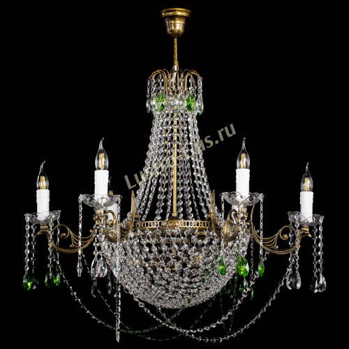 Люстра Елизавета малая №9 под бронзу Зеленая в Кирове Гусь Хрустальный