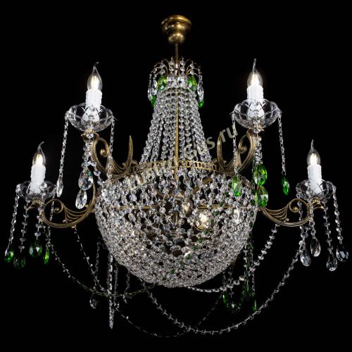 Люстра Елизавета малая №9 под бронзу Зеленая в Кирове Гусь Хрустальный