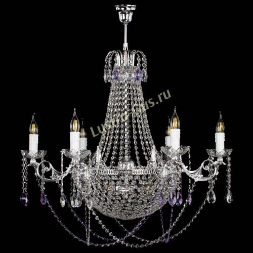 Люстра Елизавета малая №9 фиолетовая в Кирове Гусь Хрустальный