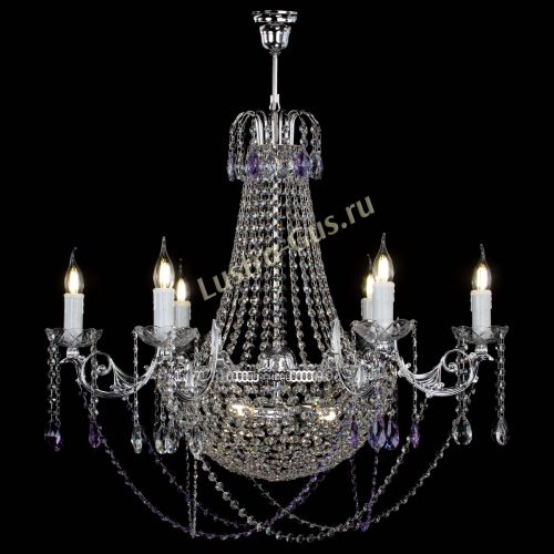 Люстра Елизавета малая №9 фиолетовая в Кирове Гусь Хрустальный